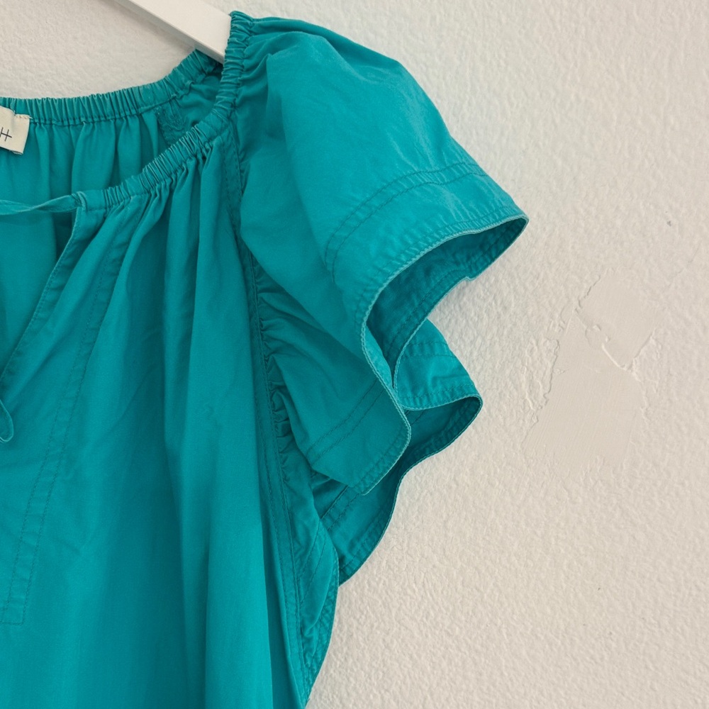 Bright Teal Ruffled Dress - Picture 3 of 4